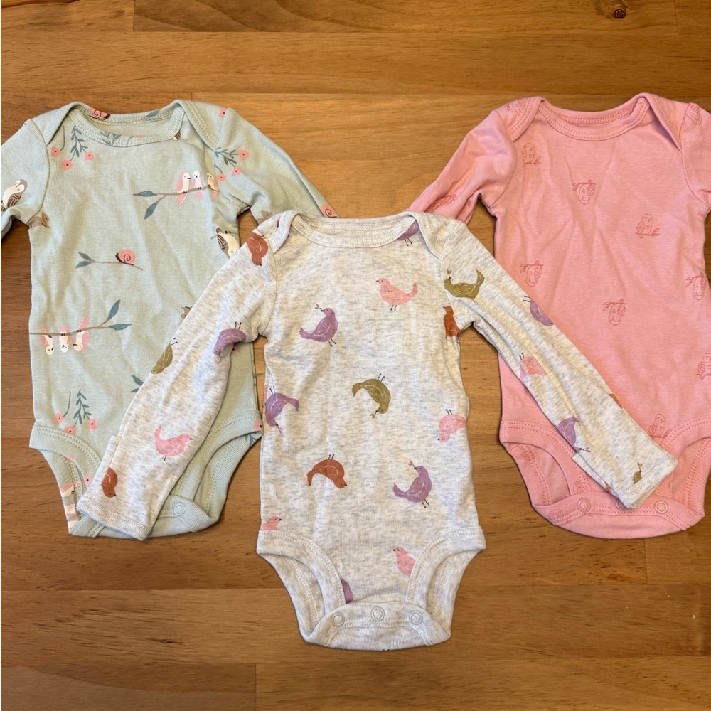 Carter's Baby Bodysuit Set - Pink, Green, Gray
